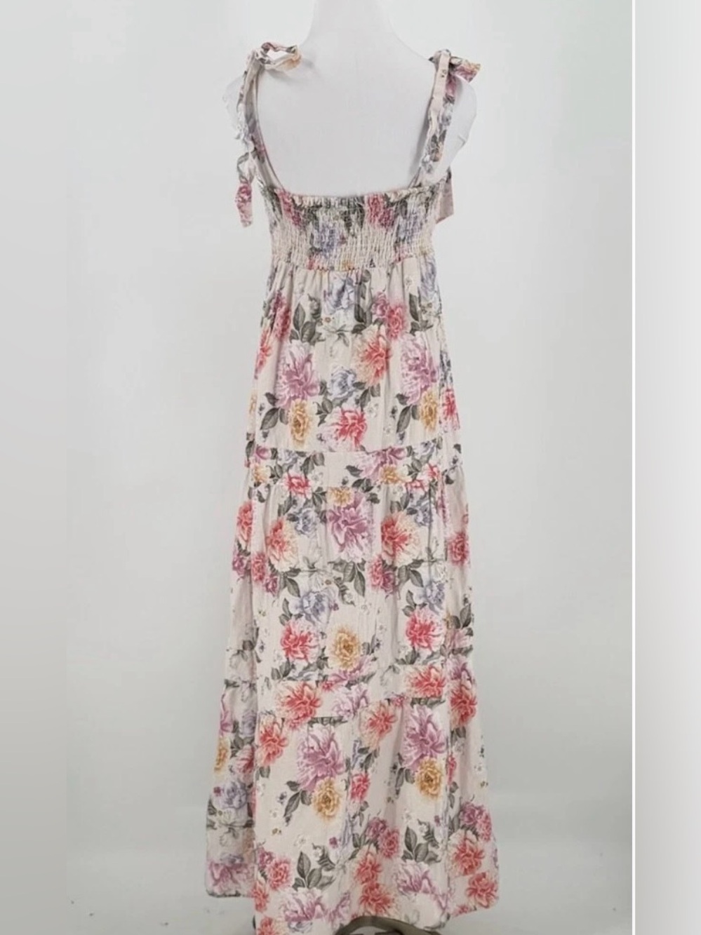 HOUSE OF HARLOW 1970 LINEN TIERED TIE STRAP MAXI DRESS SIZE M - Picture 8 of 14